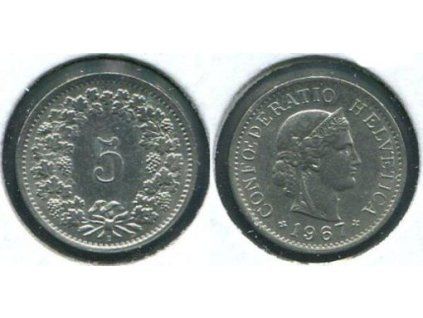ŠVÝCARSKO. 5 rappen 1967/B.