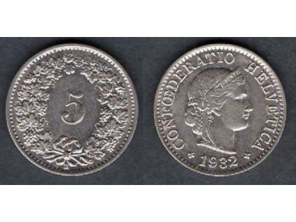 ŠVÝCARSKO. 5 rappen 1932.