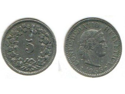ŠVÝCARSKO. 5 rappen 1955.