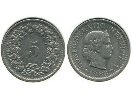 ŠVÝCARSKO. 5 rappen 1963/B.