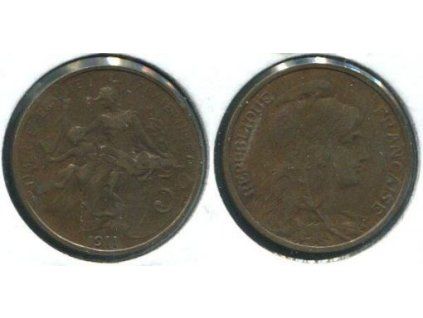 FRANCIE. 5 centimes 1911.