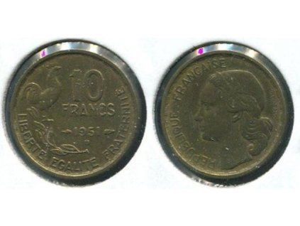 FRANCIE. 10 francs 1951/B.