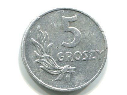 POLSKO. 5 groszy 1949. Al.