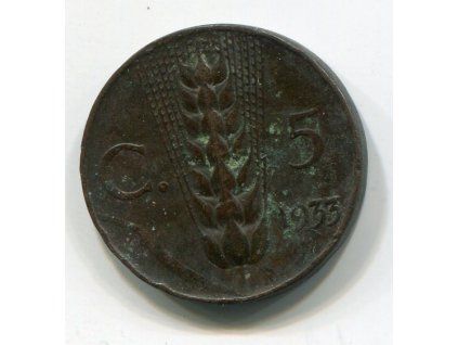 ITÁLIE. 5 centesimi 1933.