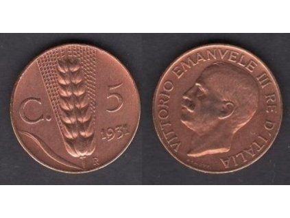 ITÁLIE. 5 centesimi 1931.