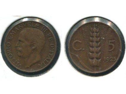 ITÁLIE. 5 centesimi 1925.
