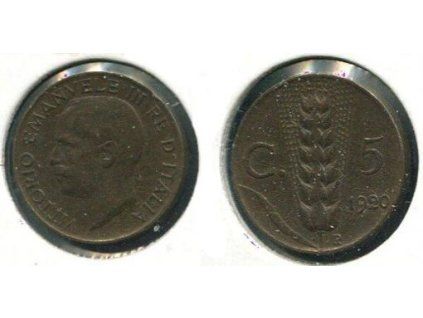 ITÁLIE. 5 centesimi 1920.