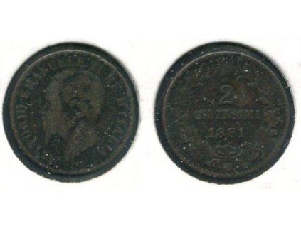 ITÁLIE. 2 centesimi 1861/M.
