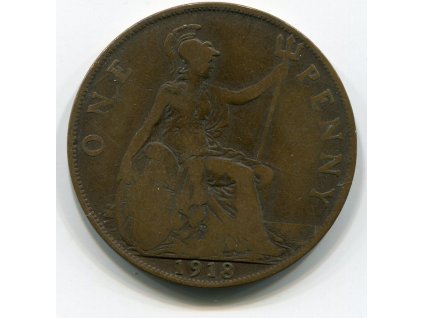 VELKÁ BRITÁNIE. 1 penny 1918. KM-810