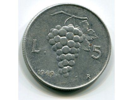 ITÁLIE. 5 lire 1949.