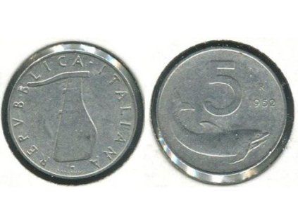 ITÁLIE. 5 lire 1952.