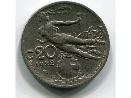 ITÁLIE. 20 centesimi 1922.