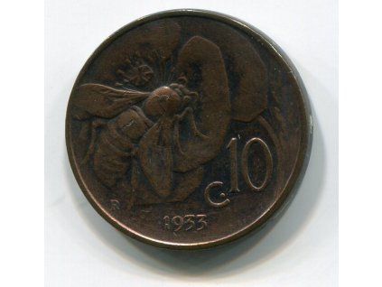 ITÁLIE. 10 centesimi 1933.