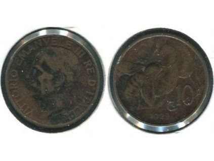 ITÁLIE. 10 centesimi 1929.