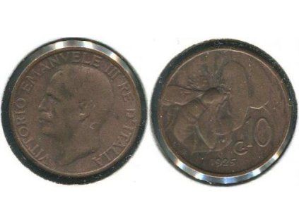 ITÁLIE. 10 centesimi 1925.