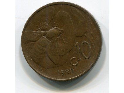 ITÁLIE. 10 centesimi 1920.