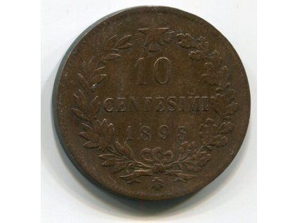 ITÁLIE. 10 centesimi 1893/BI.