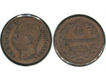 ITÁLIE. 10 centesimi 1893/R.
