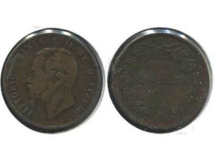 ITÁLIE. 10 centesimi 1866/H (Birmingham).