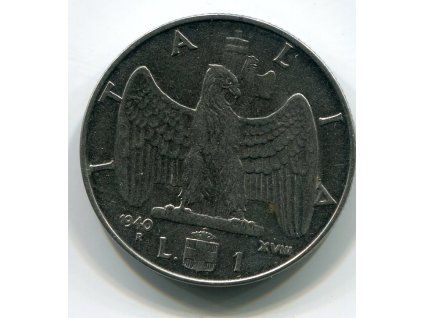 ITÁLIE. 1 lira 1940/nemagnet.