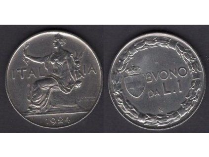 ITÁLIE. 1 lira 1924.
