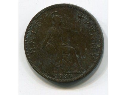 VELKÁ BRITÁNIE. 1/2 penny 1930.
