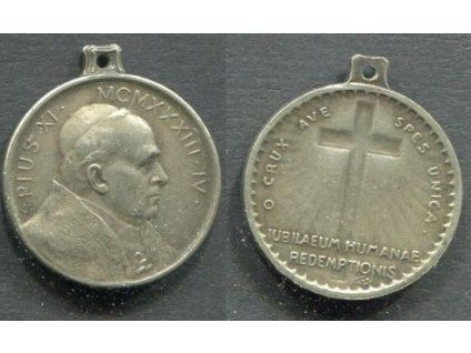 PIUS XI. Stříbrná medaile. 1938.