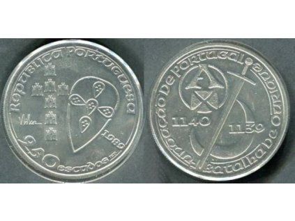 PORTUGALSKO. 250 escudos 1989. Fundacao de Portugal. Batalha de Ourique.