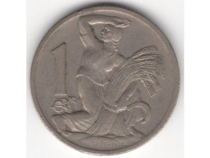 ČESKOSLOVENSKO. 1 koruna 1938.