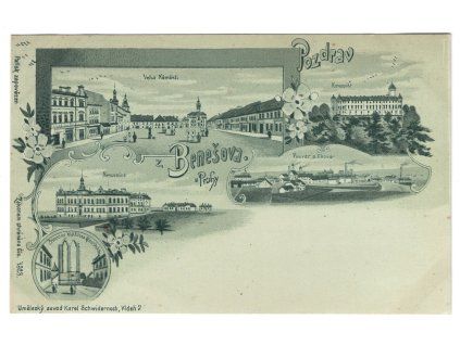 BENEŠOV u Prahy. Litografie.