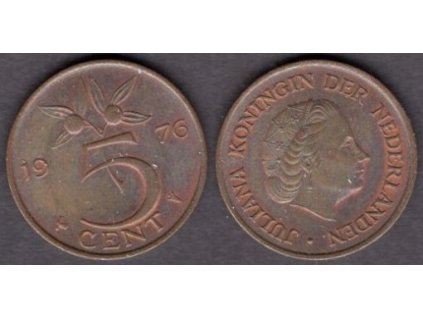 NIZOZEMÍ. 5 cents 1976. KM-181