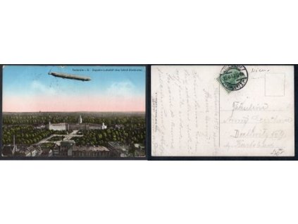 Karlsruhe i. B. Zeppelin-Luftschift über Schloß. 1913.