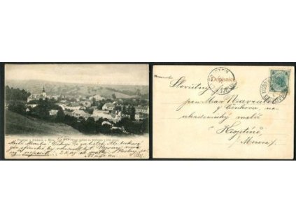 KLOBOUKY u Brna. Hlavní pohled na Klobouky z jižní strany. 1904.