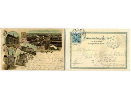 OLOMOUC. 1902. Litografie.