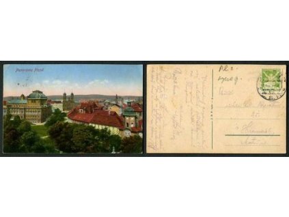 PLZEŇ. Panorama. Synagoga. 1922.