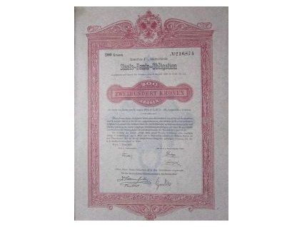 RAKOUSKO. Staats-Rente-Obligation. 200 Kronen. 1893.