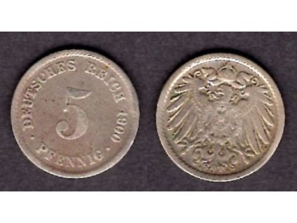 NĚMECKO. 5 Pfennig 1900/A.