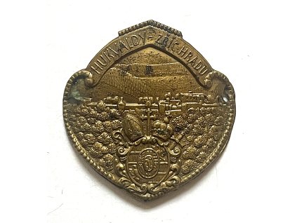 HUKVALDY. Zřícenina hradu. Štítek na hůl.