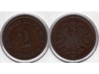 NĚMECKO. 2 Pfennig 1873/D.