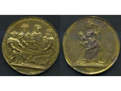 Holandská medaile na válku o rakouské dědictví 1742.