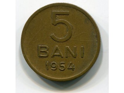 RUMUNSKO. 5 bani 1954.