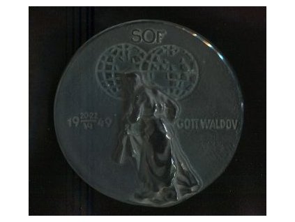 ZLÍN / Gottwaldov. Světová odborová federace. 20. 22.VI.1949. Skleněná medaile.