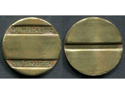 NĚMECKO. Žeton do automatu. M. Holtkamp. (Manfred Holtkamp Elektronik GmbH). 4500 Osnabrück.