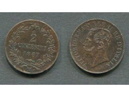 ITÁLIE. 2 centesimi 1867/M.
