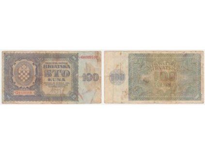 CHORVATSKO. 100 kuna, 26.5.1941. Série Q. Barac H 257.
