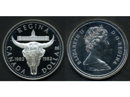 KANADA. 1 dollar 1982. Regina. Ag. PROOF.