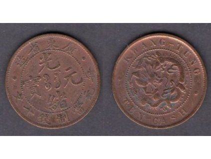 1875 - 1908. Císař Te Tsung. Provincie Kwangtung. 10 cash 1900 - 1906. Y-193