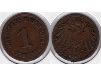 NĚMECKO. 1 Pfennig 1908/D.