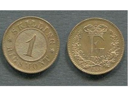 DÁNSKO. 1 skilling 1856.