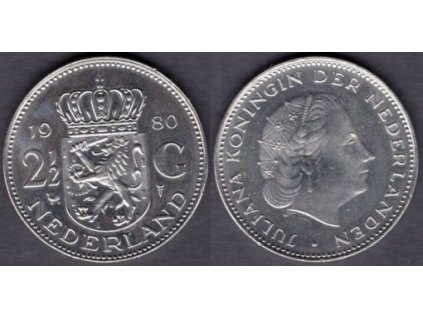 NIZOZEMÍ. 2 1/2 gulden 1980. KM-191